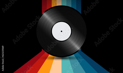 Vintage Striped Backgrounds, Posters, Banner Samples, Retro Colors from the 1970s 1980s, 70s, 80s, 90s style stripes background poster lines. Synthwave, vaporwave, retrowave music lp vinyl disc record