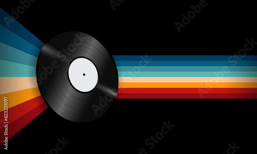 Vintage Striped Backgrounds, Posters, Banner Samples, Retro Colors from the 1970s 1980s, 70s, 80s, 90s style stripes background poster lines. Synthwave, vaporwave, retrowave music lp vinyl disc record