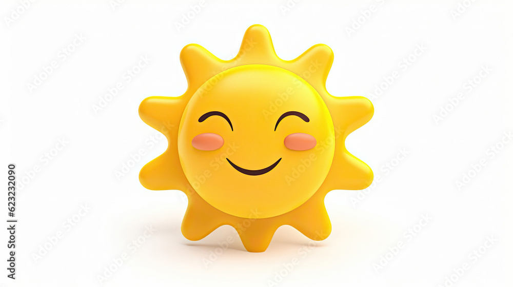 sun smile face summer 3d illsutartion