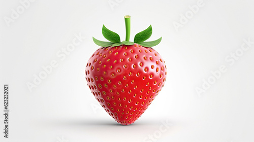 strawberry red 3d render on white background