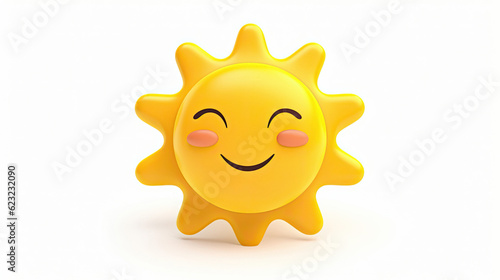 sun smile face summer 3d illsutartion