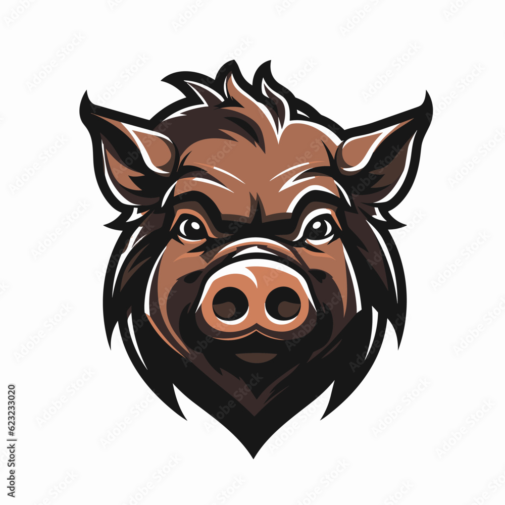 Esport vector logo pig, pig icon, pig head, vector, sticker