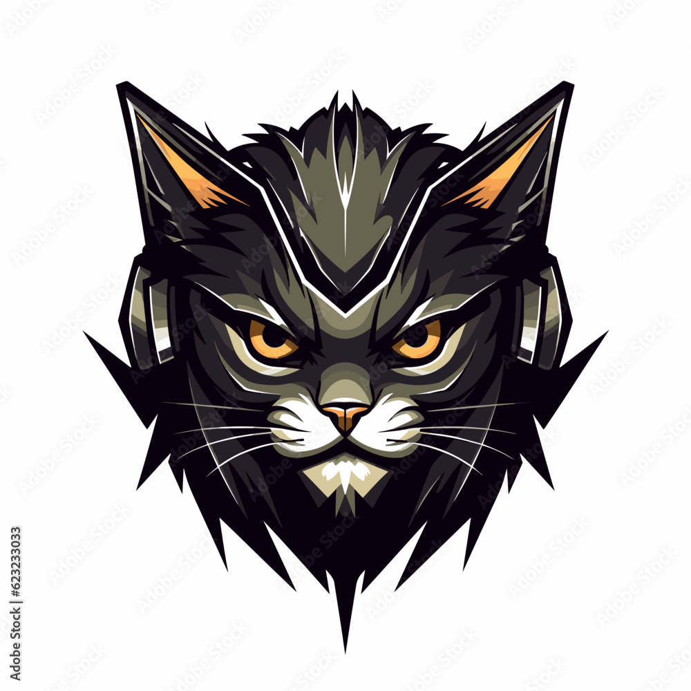 Esport vector logo cat, cat icon, cat head, vector, sticker