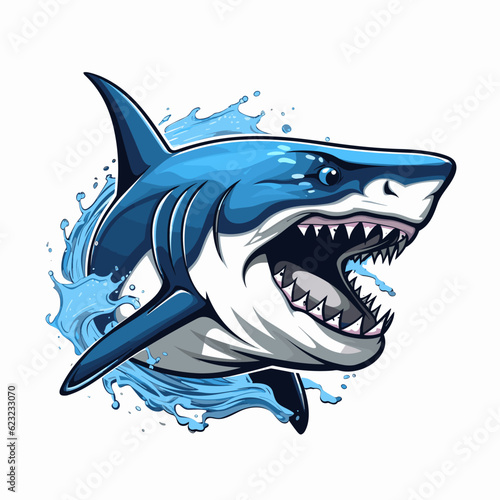 Esport vector logo shark, shark icon, shark head, vector, sticker