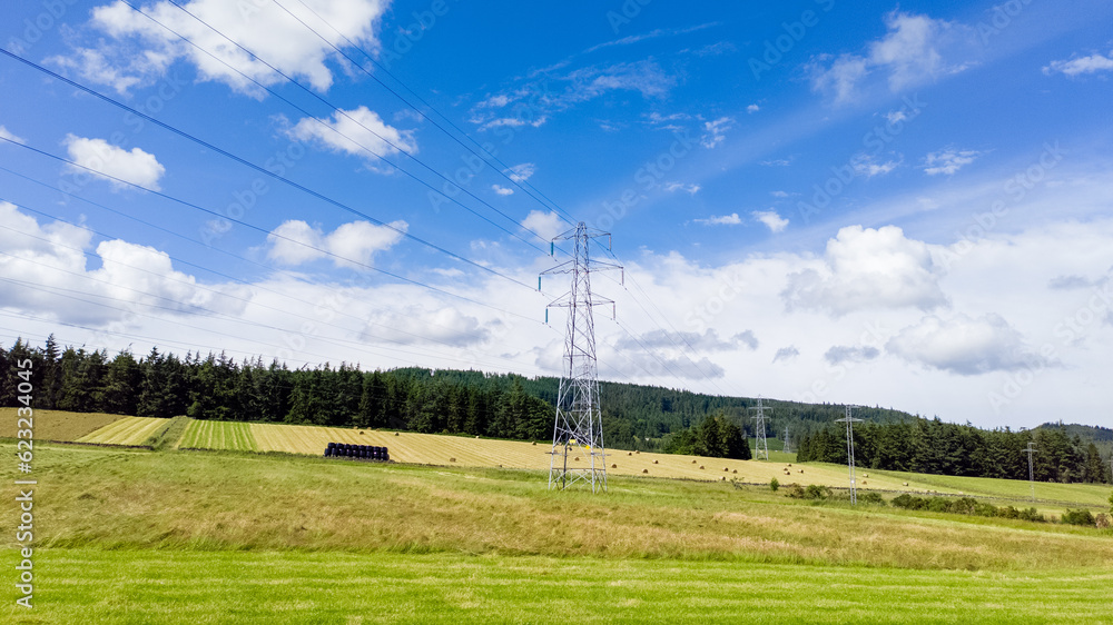 Beautiful landscape with green pastures in Scotland. Beautiful landscape with green pastures in Scotland.