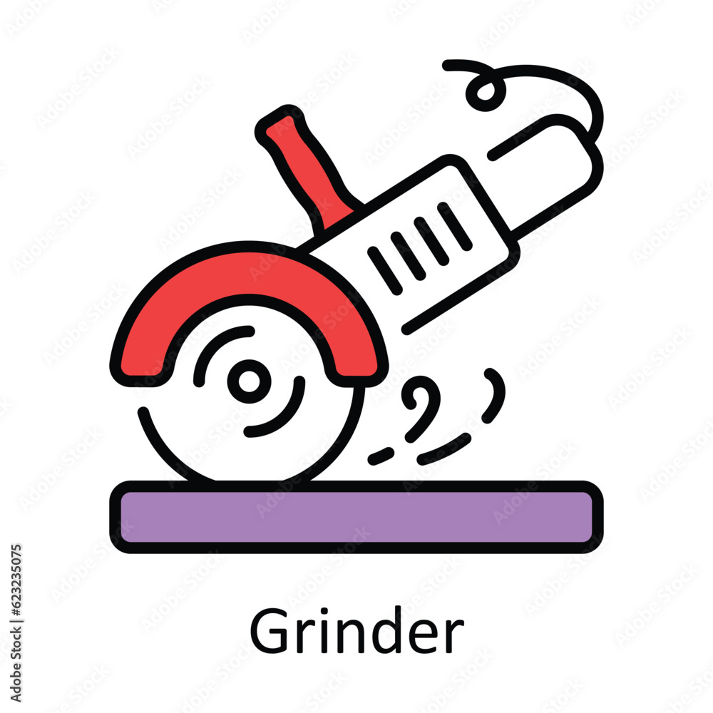 Grinder Filled Outline Icon Design illustration. Home Repair And Maintenance Symbol on White background EPS 10 File