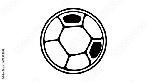 Soccer or football ball outline flat icon  isolated on white background. Eps file available Generative Ai