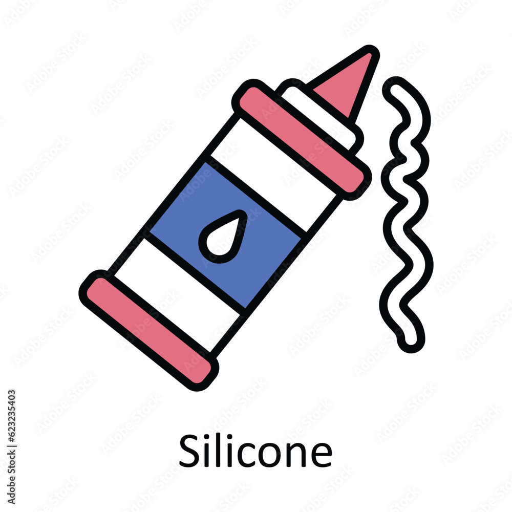 Silicone Filled Outline Icon Design illustration. Home Repair And Maintenance Symbol on White background EPS 10 File Silicone Filled Outline Icon Design illustration. Home Repair And Maintenance Symbol on White background EPS 10 File