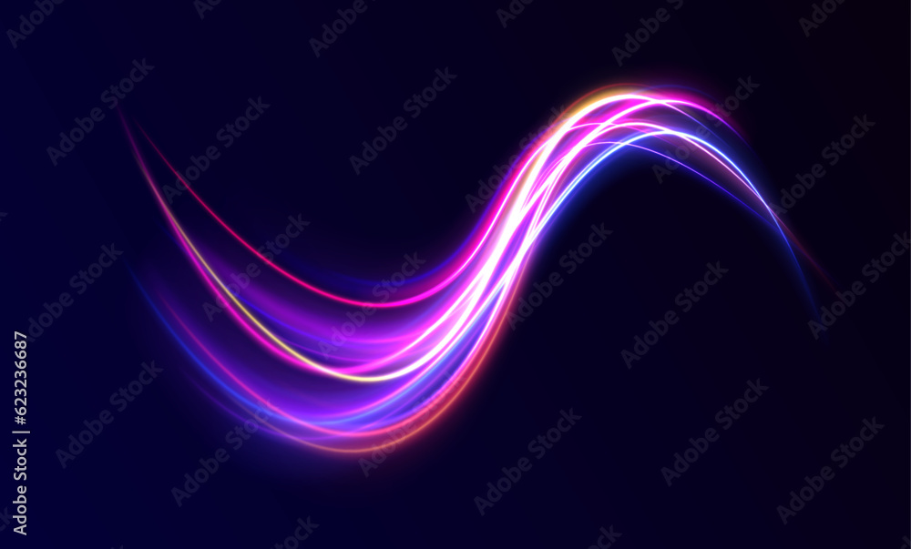Vector dark blue abstract background with ultraviolet neon glow, blurry ...