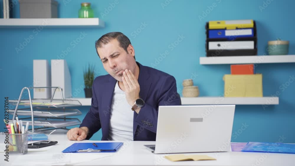 Businessman with toothache. Businessman with toothache.