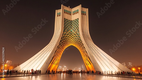 Azadi Tower in Teheran, Iran Generative AI