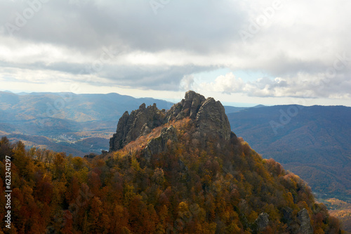 Shaking view of the rock massif