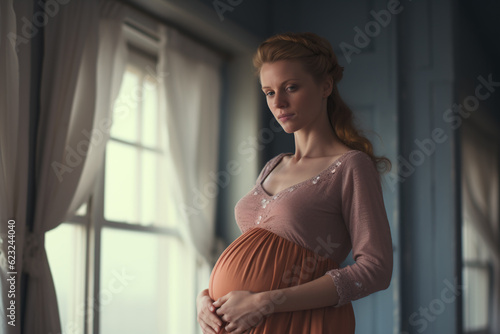 Free Download Pregnant woman holding her belly. Generative AI.  - GFXLoad