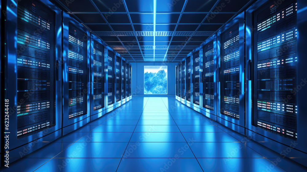 Fototapeta premium room with servers, data center