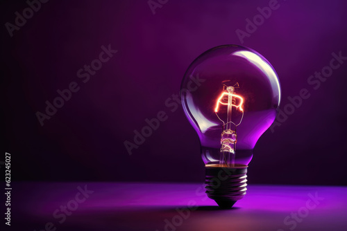 Purple Lightbulb on Purple background | Colorful Bulb on studio background wallpaper | modern smart bulb