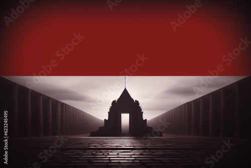 Indonesia Independence Day. Indonesia s declaration of independence on August 17  1945. Soekarno and Mohammad Hatta made the proclamation of Independence. flag Indonesia. Generative AI