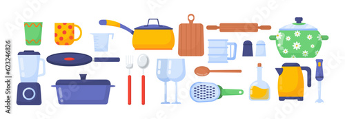 Set of different kitchenware