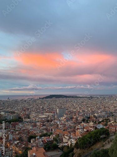 sunset over the city