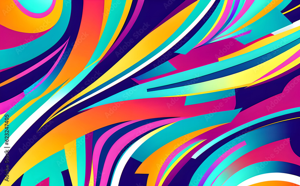 Curve gradient stripe.Clockwork background retro background colorful background.Generative AI