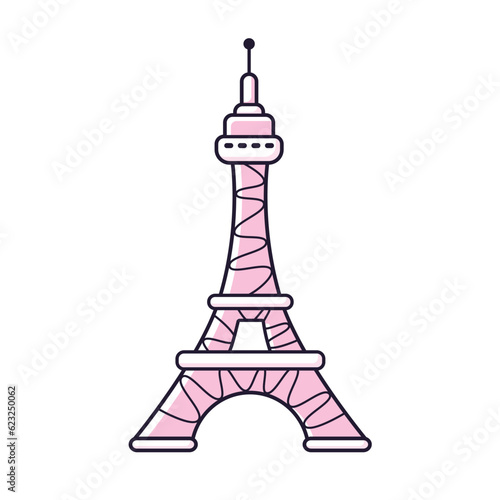 Eiffel tower cartoon vector illustration