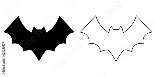 Bat cookie shape. Vector cookie cutter design. Halloween scary bat black illustration, icon. Die cut, laser cutting. Shape for cutting.