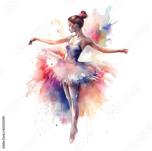 Ballerina watercolor illustration