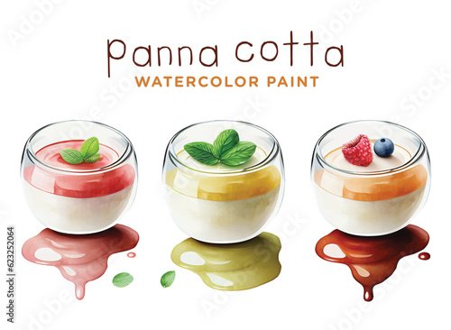 Panna cotta watercolor paint collection