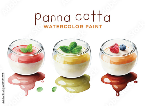 Panna cotta watercolor paint collection
