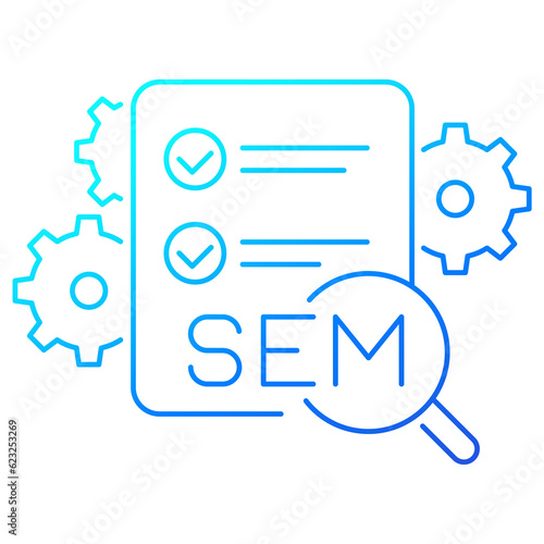 SEM icon, search engine marketing concept, linear