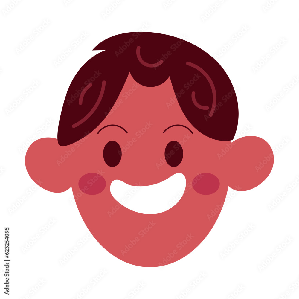 Isolated cute happy boy character avatar sketch Vector Isolated cute happy boy character avatar sketch Vector