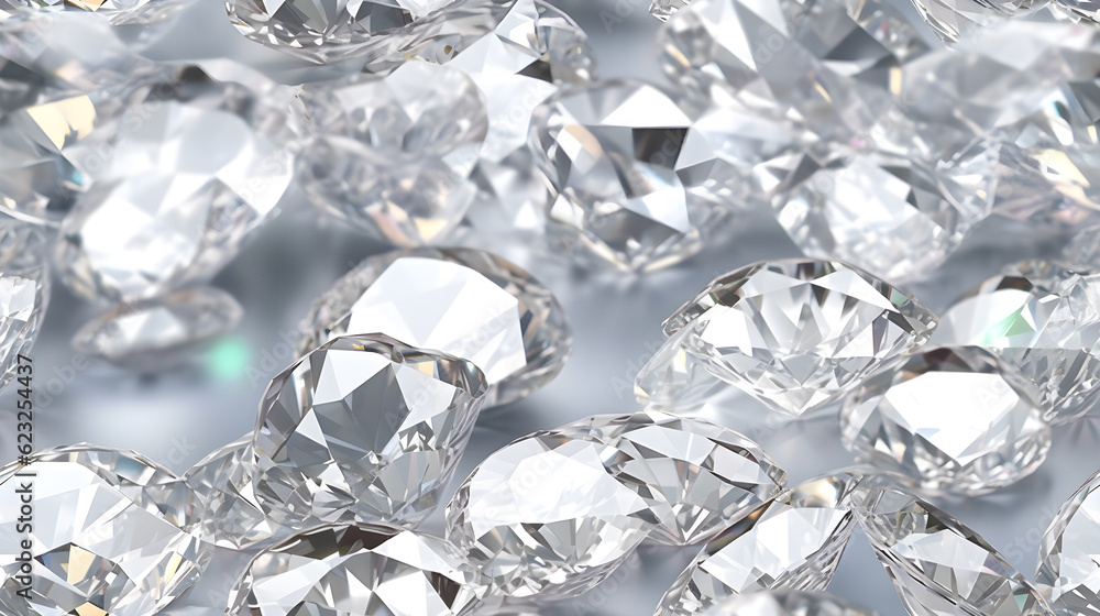 background of faceted large diamonds, generative ai