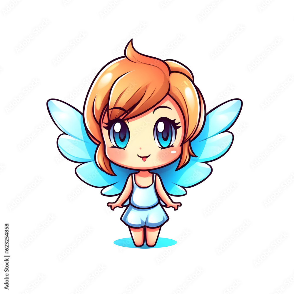 cartoon fairy on white background, clipart isolated on transparent background, generative ai cartoon fairy on white background, clipart isolated on transparent background, generative ai