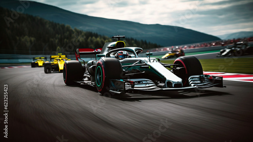 Fényképezés Race cars racing at high speed close up