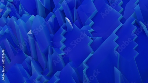 Fototapeta Naklejka Na Ścianę i Meble -  Fondo de escritorio azul zafiro protagonizado por una serie de abstracción geométrica en la que se observan una suerte de cristales.
