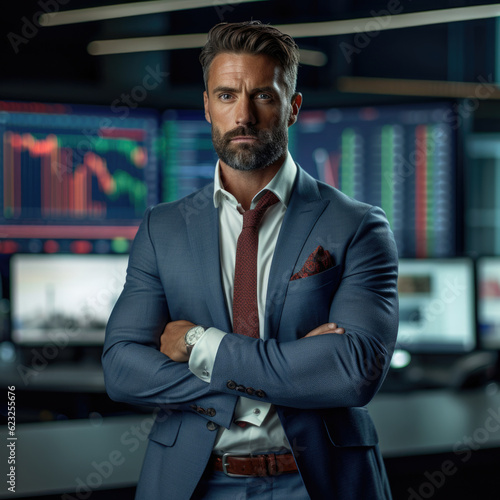 businessman- handsome man standing with crossed arms