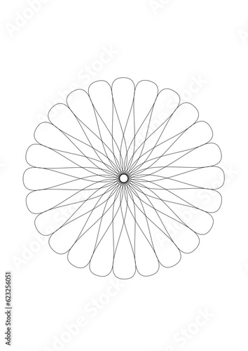 Rosette in form einer sternförmigen blüte mit abgerundeten blütenblättern