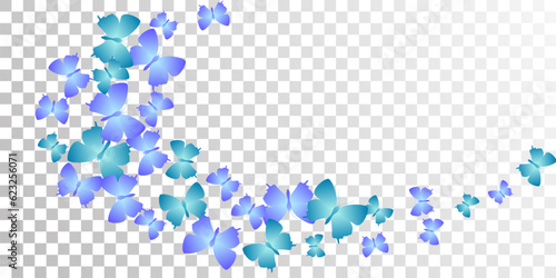 Fairy blue butterflies flying vector background. Summer pretty insects. Simple butterflies flying dreamy illustration. Delicate wings moths graphic design. Fragile creatures.