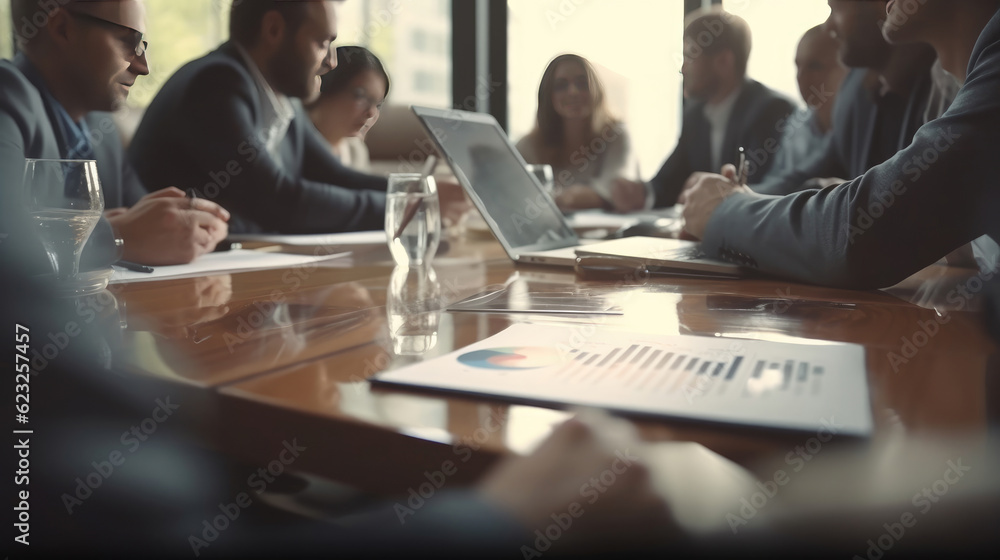 Close-up of accountant team working in office, a team discussing financial reports Close-up of accountant team working in office, a team discussing financial reports