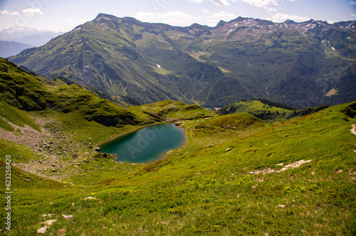 Panoramic View of Lake Noir and the Maurienne Mountains from Petit Arc