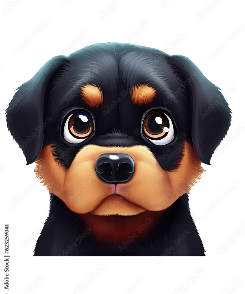 Fototapeta premium Heartwarming Rottweiler Art, Depicting the Majestic Breed