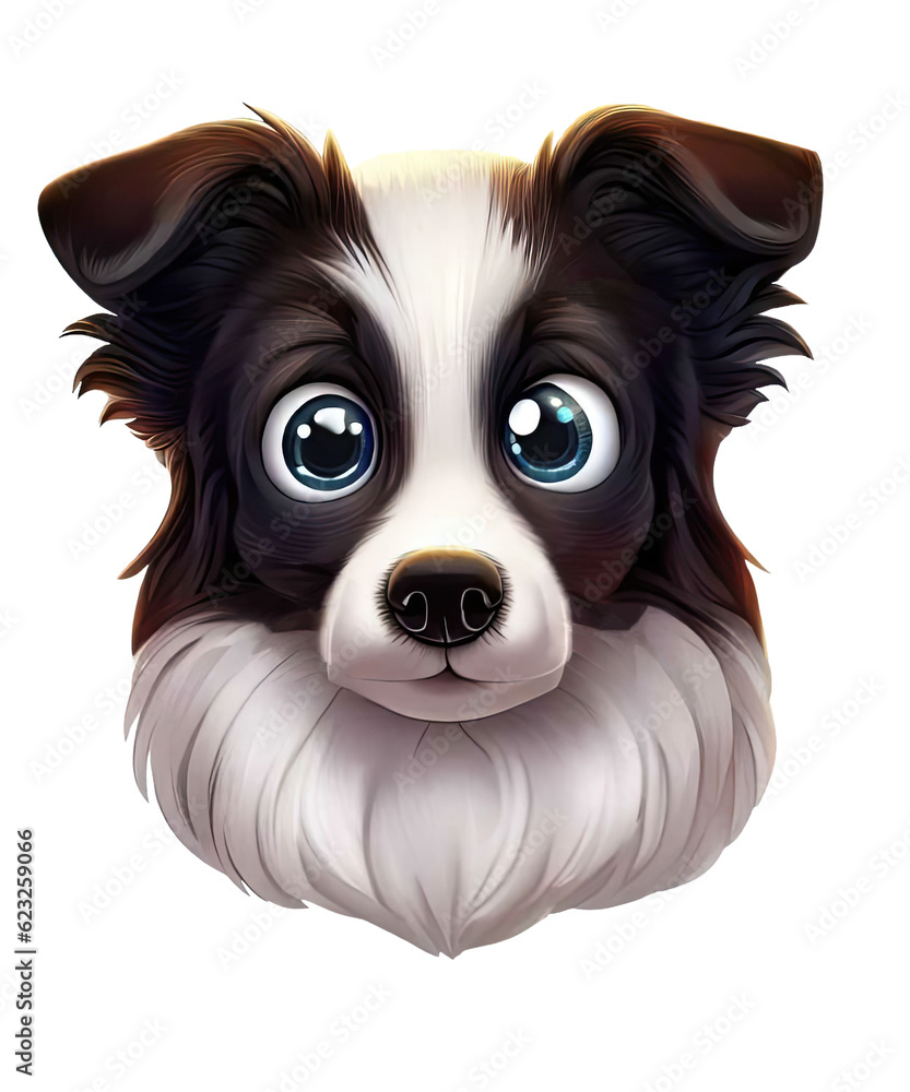 Masterful Illustration of an Energetic Border Collie: Showcasing the Essence of the Breed