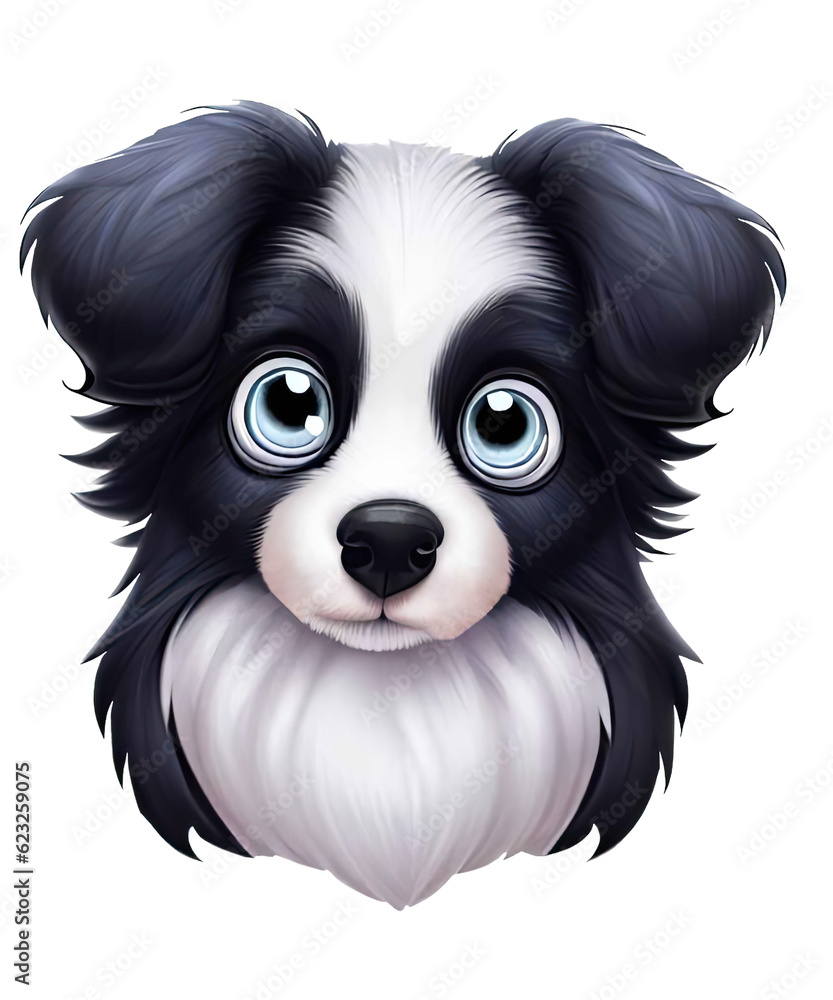 Artistic Illustration of a Border Collie: A Perfect Representation of Canine Elegance