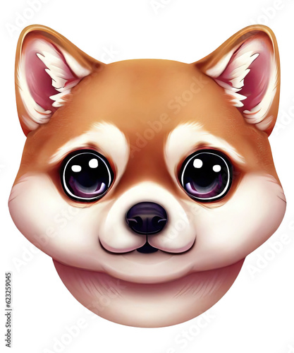 Detailed Illustration of a Red Shiba Inu  Perfect for Dog Lovers