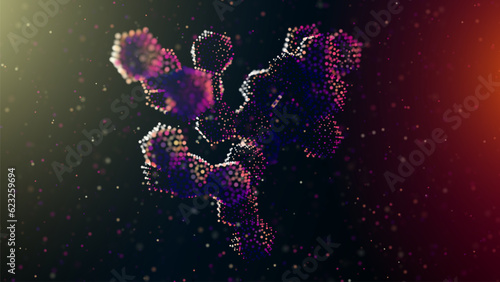 Abstract chemical crystalline compound. Micro dimensional structure. Depth of field