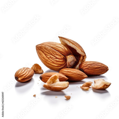 Almonds isolated on white.background