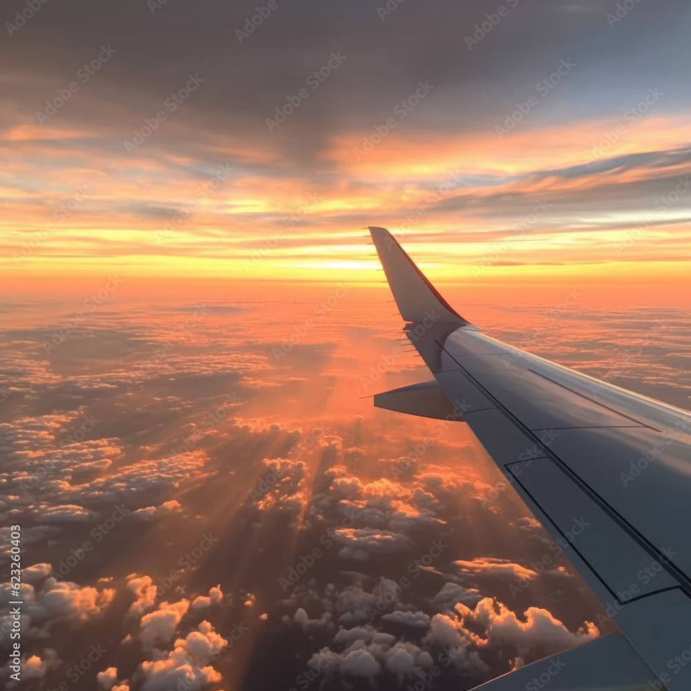 airplane flying above clouds.Airplane in the sky airplane flying above clouds.Airplane in the sky