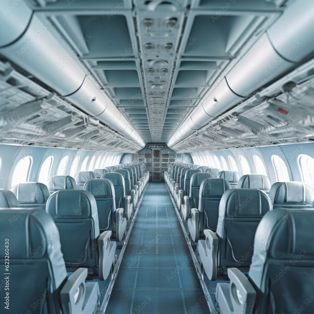 Naklejka premium Empty passenger airplane seats