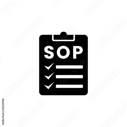 SOP icon vector or Best SOP symbol isolated in flat style. SOP icon vector for standard operating procedure design element. SOP symbol for mobile apps or websites design element.