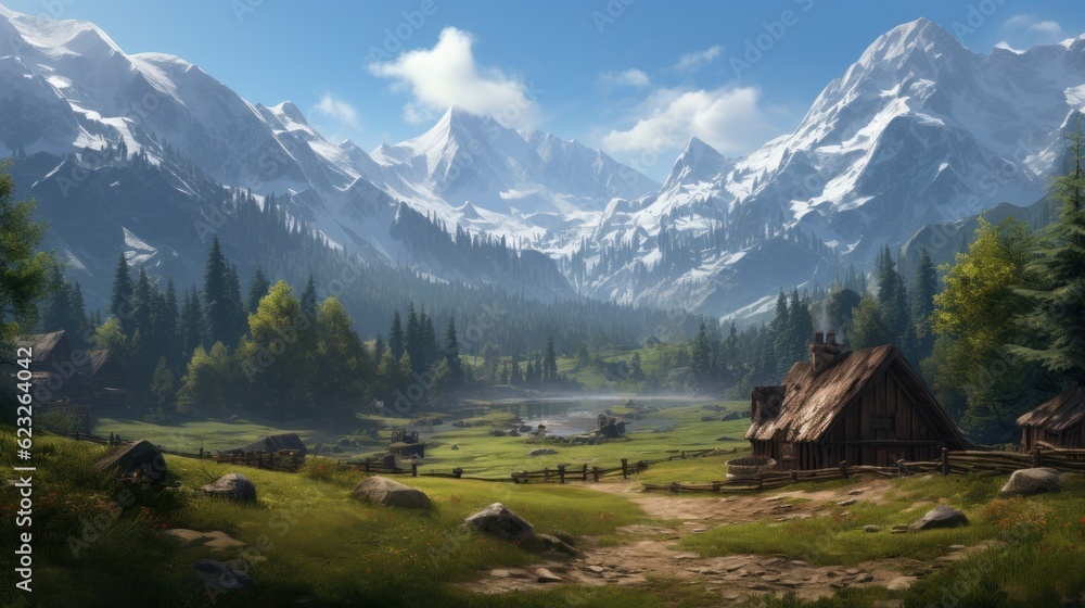 Fototapeta premium Open World Game Art