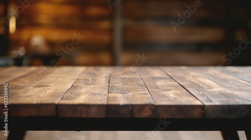 Empty wooden table for mockup product display